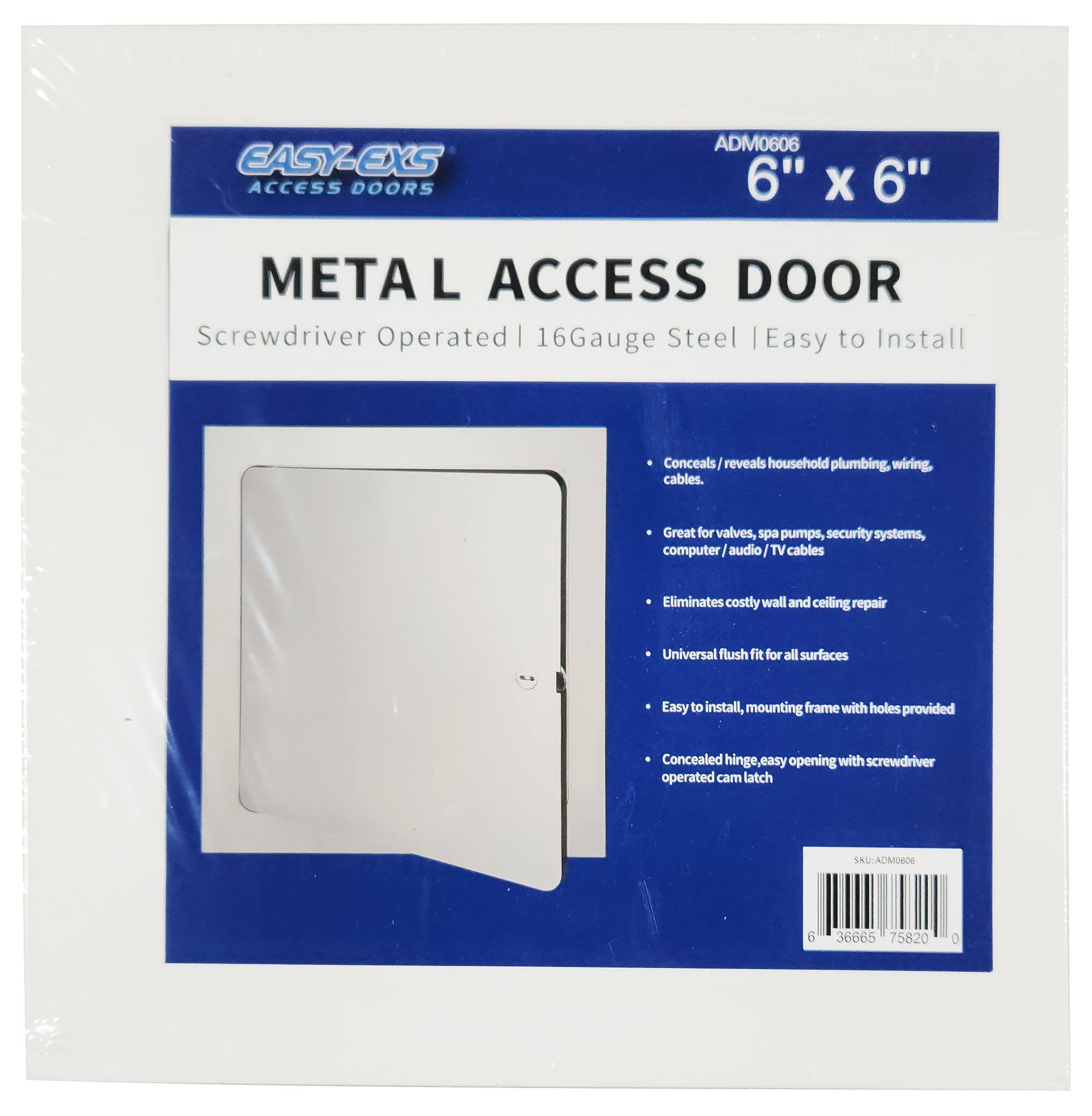 EASY-EXS 6x6 Metal 16 Gauge Flush Access Door White : Amazon.ca